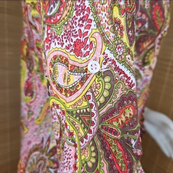 Sundance Paisley Blouse, Tiny  Ruffles, Button Down M, 8, Fine Cotton, EUC - Picture 2 of 8